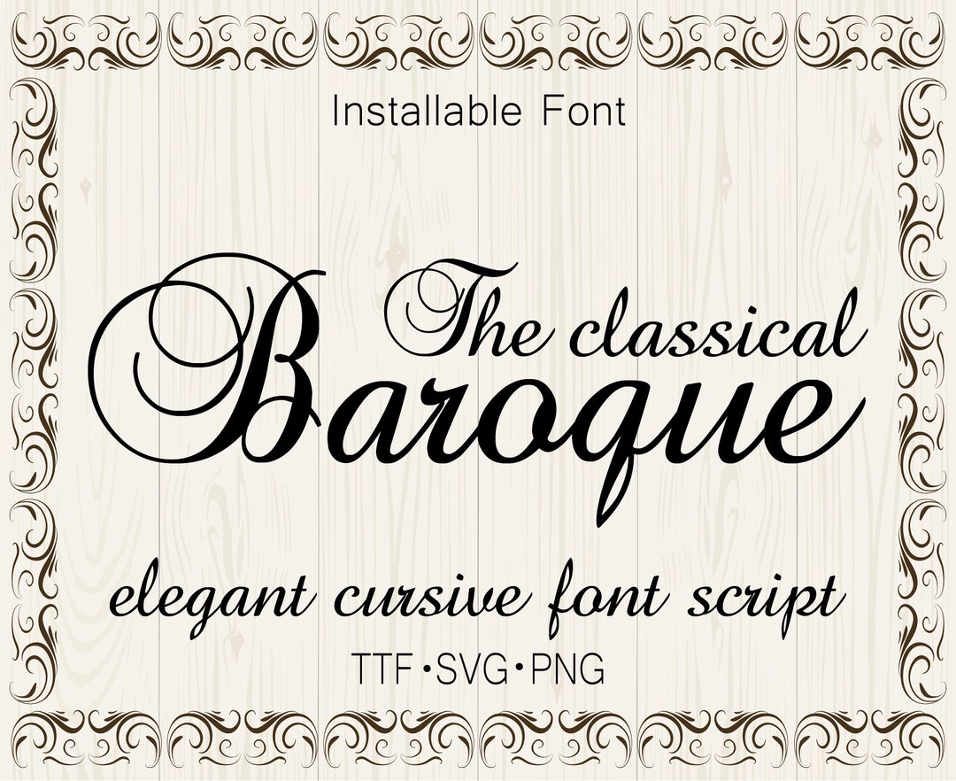 Baroque Font Ttf Svg Files Cursive Font Wedding Font Calligraphy Font