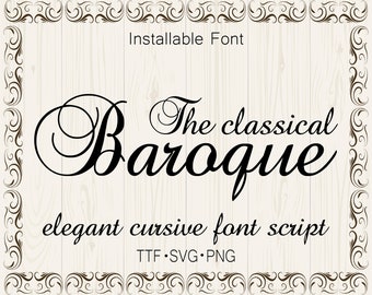 Baroque Font Ttf Svg Files Cursive Font Wedding Font Calligraphy Font Monogram Font Invite Font Handwritten Font Digital Font Download Font