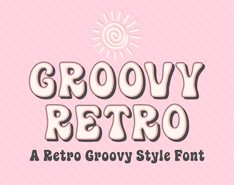 Groovy Font Layred Retro Groovy Font With Shadow Retro Font Wavy Font Groovy Font Svg Retro Font Funky Font 70s Font 80s Font Digital Font