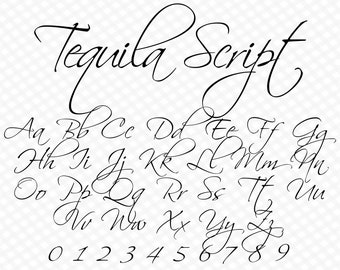 Tequila Font Ttf Svg Files Cursive Font Wedding Font Calligraphy Font Monogram Font Invite Font Handwritten Font Digital Font Download Font