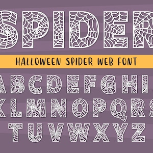 Fonte Teia de Aranha Fonte de Halloween Fonte de Aranha de Halloween Fonte Assustadora Fonte Assustadora Letras de Aranha Svg Alfabeto de Aranha Svg Fonte de Aranha Cricut