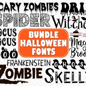 Halloween Fonts Bundle Happy Halloween Font Drip Font Spooky Font Scary Font Zombie Font Spider Web Font Halloween Letters Font Cricut