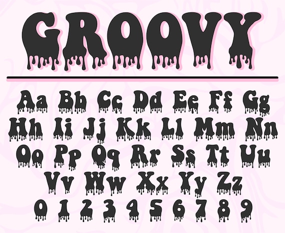 Drip Font Groovy Font Drip Letters Drip Alphabet Bloode Font