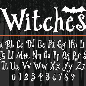 Halloween Font Witch Font Halloween Witch Font Witches Alphabet Font   Halloween Scary Font Halloween Spooky Font Halloween Font Cricut