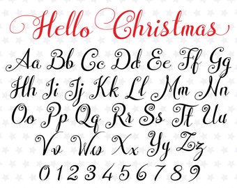 Police de Noël Script de Noël Police de Noël Monogramme Police Cursive pour Cricut Cursive Script Police Cricut Police de Noël Ttf Svg Fichiers PNG