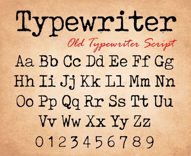 Typewriter Font Typing Font Typing Style Font Typewriter Font Etsy