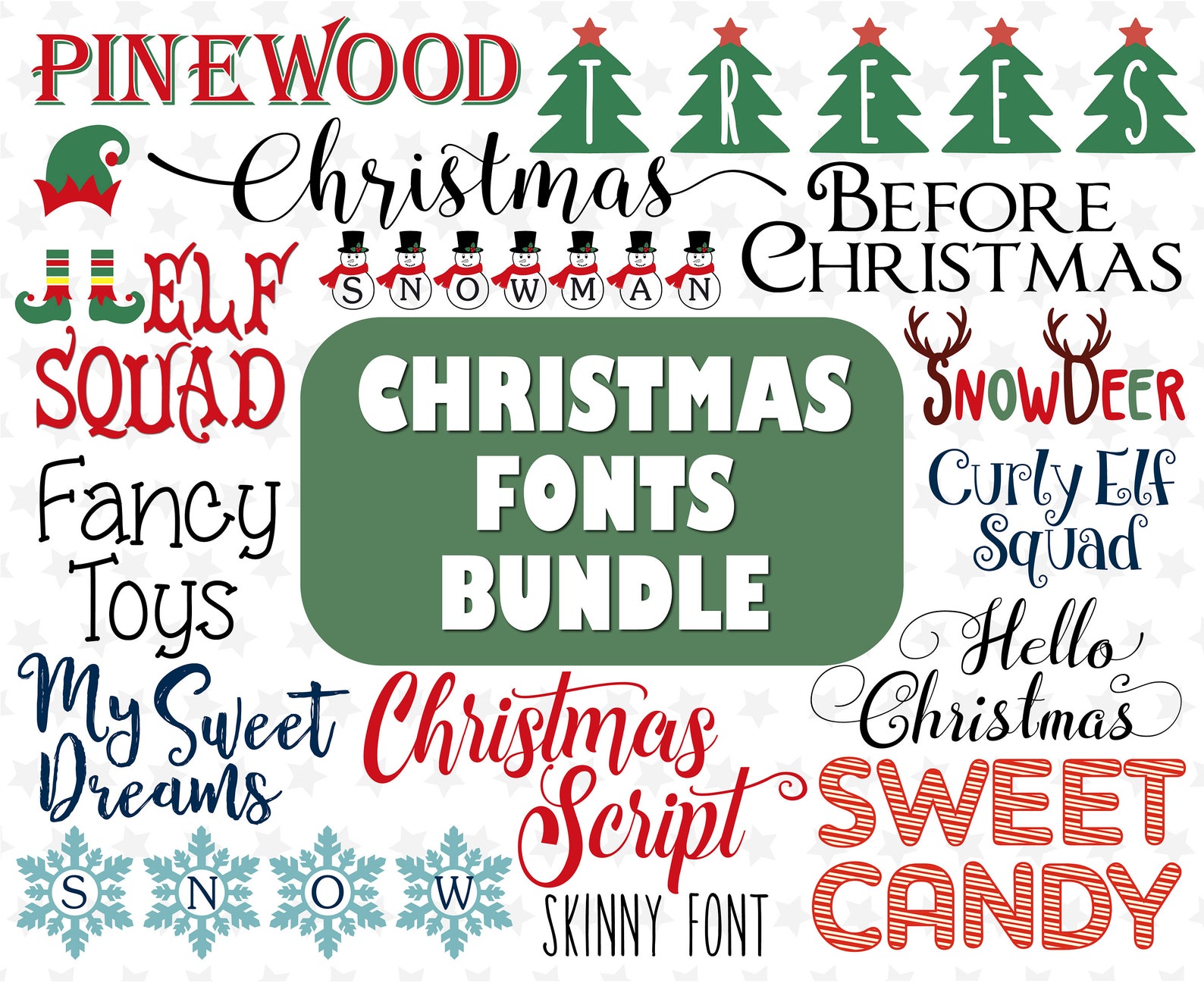 Bundle Christmas Fonts TTF SVG PNG Christmas Fonts for Cricut - Etsy