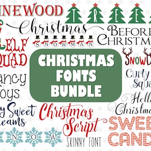 Bundle Polices de Noël TTF SVG PNG Polices de Noël pour Cricut Script de Noël Police de Noël Monogramme Candy Font Renne Police Santa Font