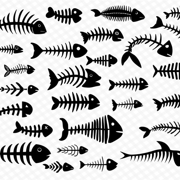 Fish Skeleton Svg Fish Skull Svg Fish Bone Svg Fish Svg Fishing Cricut Svg Bass Fish Svg Cute Fish Svg Fish Outline Svg Fish Silhouette