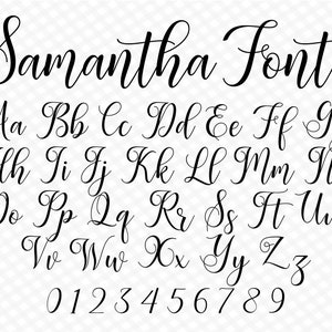Cursive Font Samantha Font Invite Font Wedding Script Wedding Cursive Font Calligraphy Font Monogram Font Digital Font Cursive Font Style