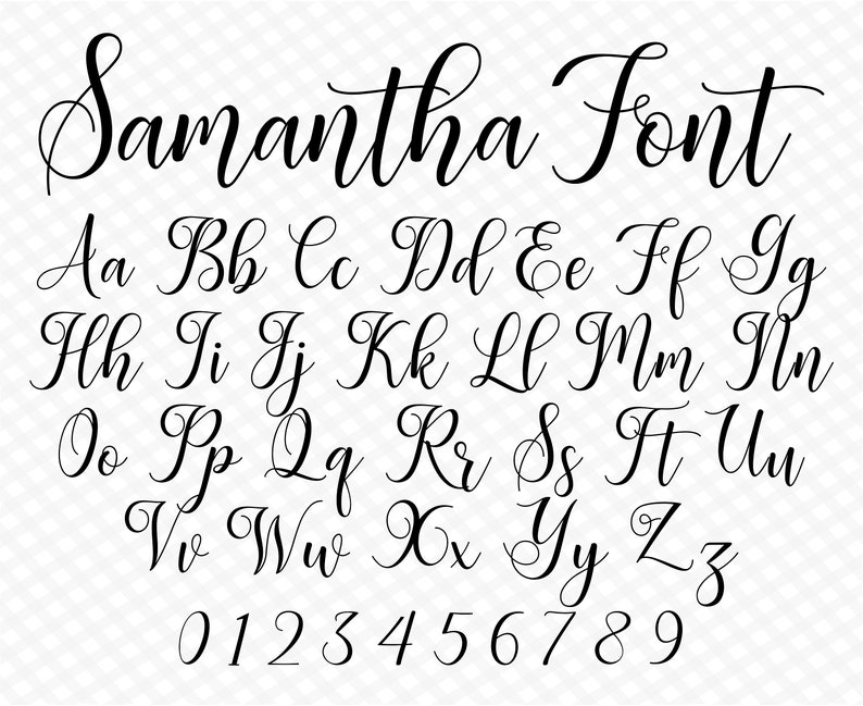 Cursive Font Samantha Font Invite Font Wedding Script Wedding Cursive Font Calligraphy Font Monogram Font Digital Font Cursive Font Style image 1