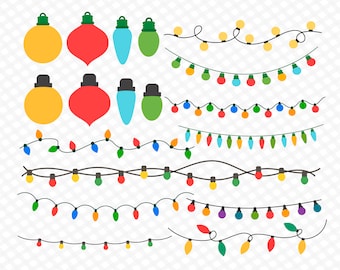 Luces de Navidad Svg Bombilla de luz de Navidad Svg Guirnalda de Navidad Svg Luces de cadena Svg Luces de Navidad Clipart Luces de Navidad Svg Cricut