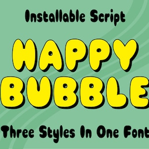 バブリーフォント TTF SVG バブリー文字フォント グラフィティ バブル文字 バブルアルファベット バブルグラフィティフォント 70年代バブルフォント レトロバブルフォント