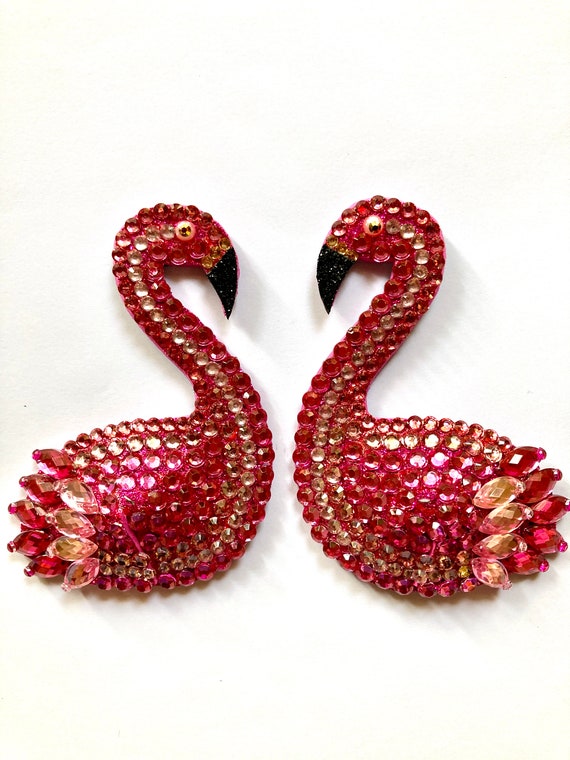 Nipple pasties flamingo, nipple tassels, nippies, cache nipples, burlesque,  showgirl