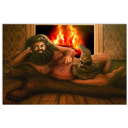 Hagrid sorting hat painting poster