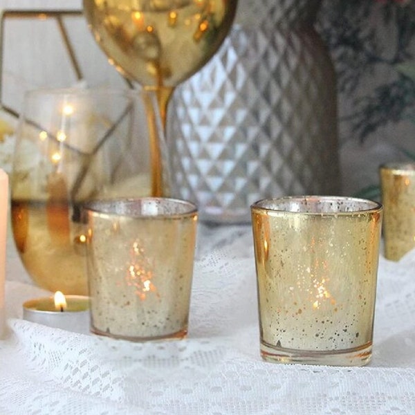 Mercury Glass Votive Etsy
