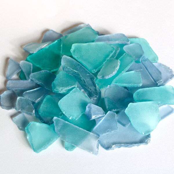 Sea Glass Ocean Beach Mix Light Aqua Blue Purple Bulk Vaso caído