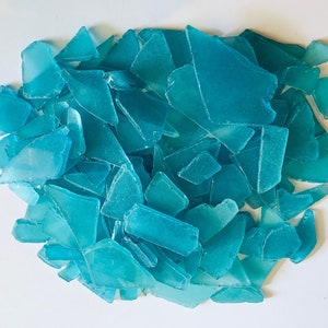 Sea Glass Ocean Beach Mix Turquoise Aqua Cyan Blue Tumbled Glass