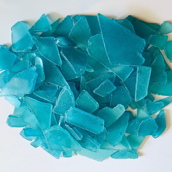 Sea Glass Ocean Beach Mix Turquoise Aqua Cyan Blue Tumbled Glass