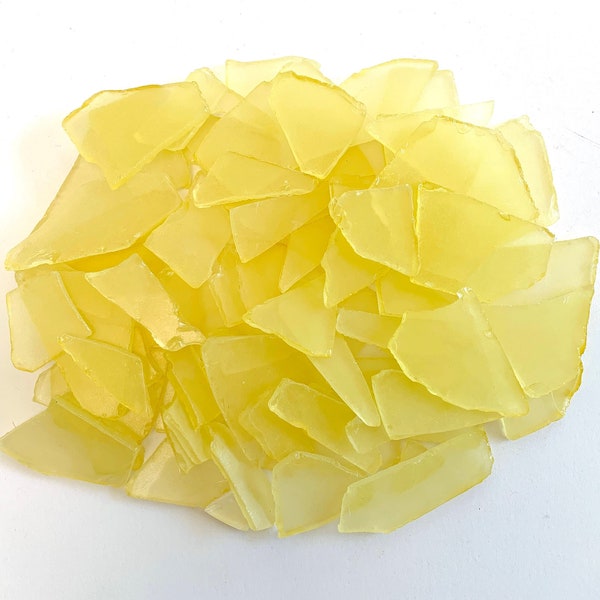 Sea Glass Ocean Beach Mix Light Yellow Bulk Tumbled Glass