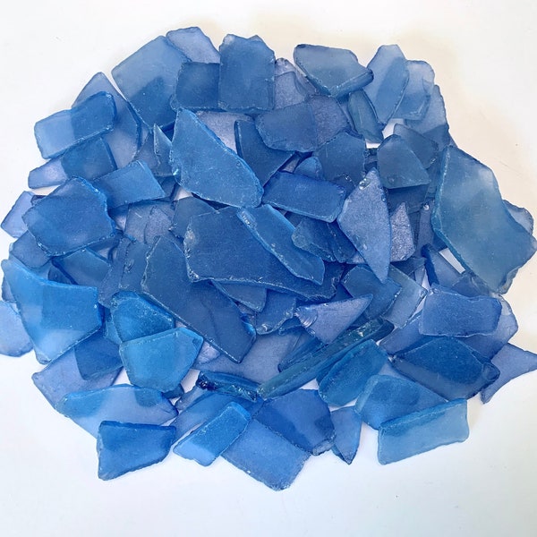 Sea Glass Ocean Beach Mix Deep Periwinkle Purple Blue Bulk Tumbled Glass