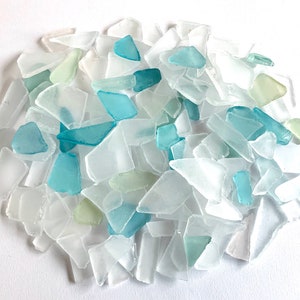 Sea Glass Ocean Beach Mix Bulk Yellow Green, Aqua Blue, Teal Turquoise, White Clear Tumbled Glass