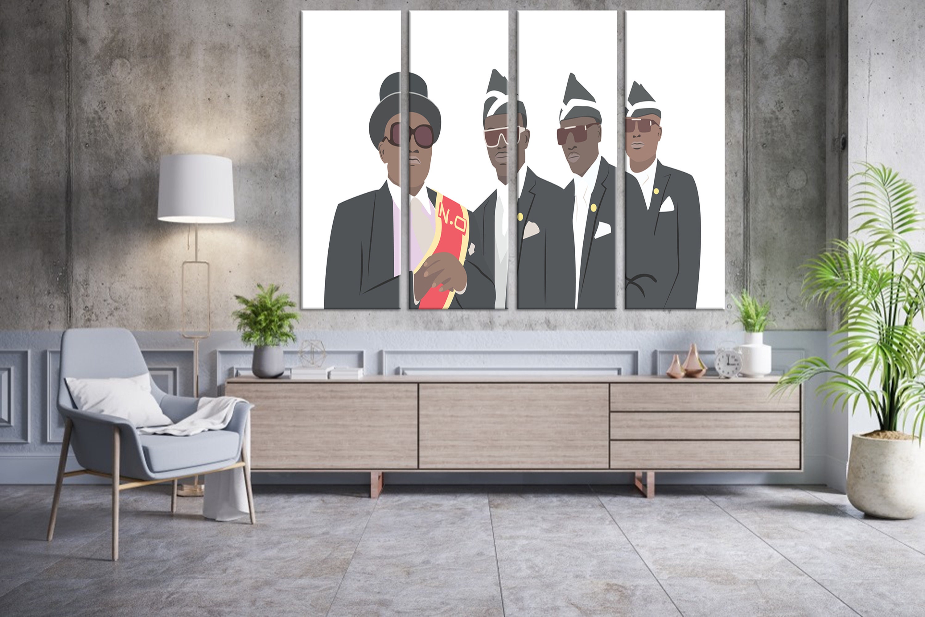 GHANA Canvas Illustration of Ghana Dancing Canvas Decor Etsy