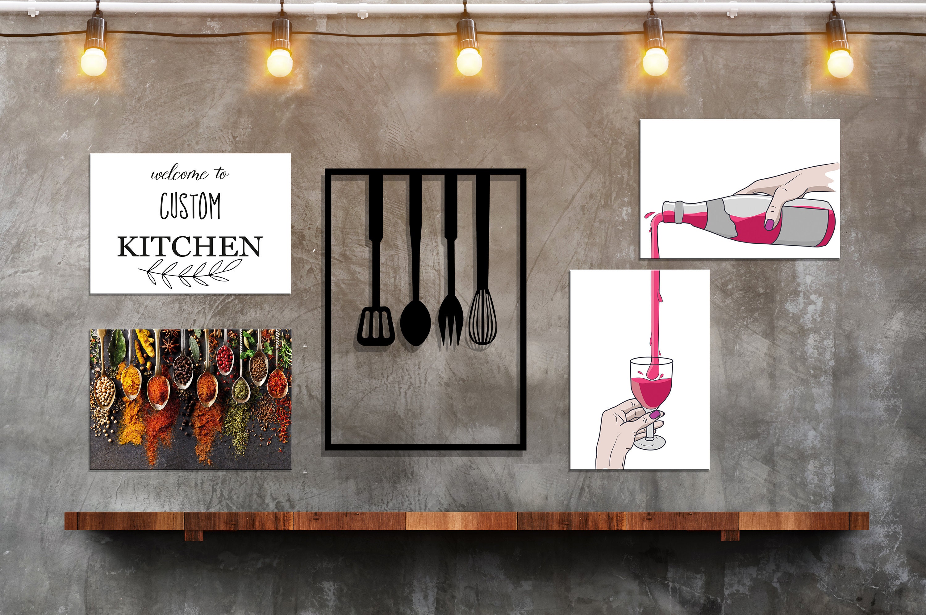 Kitchen Wall Art / Canvas and Metal Kitchen Decor / Etsy