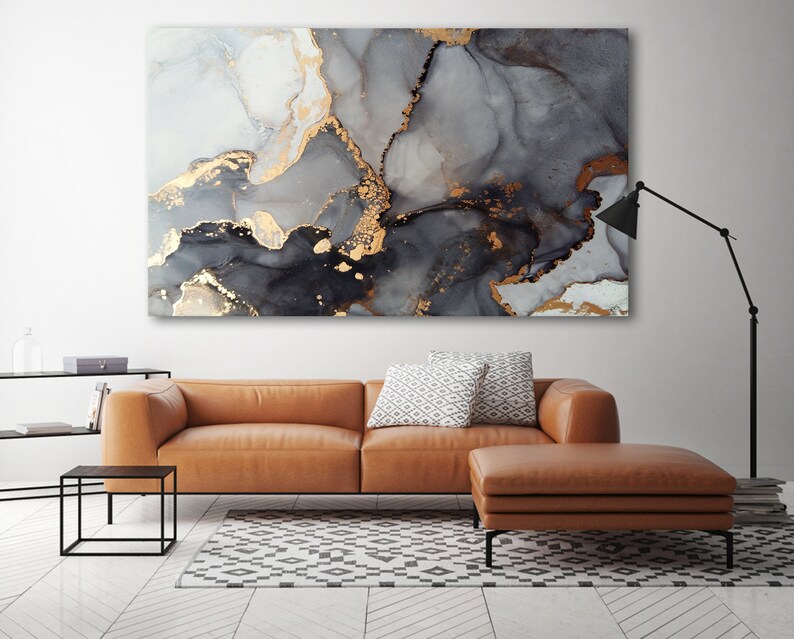 Luxury Abstract  Canvas Artwork / Fluid Art Printing Wall Single Panel