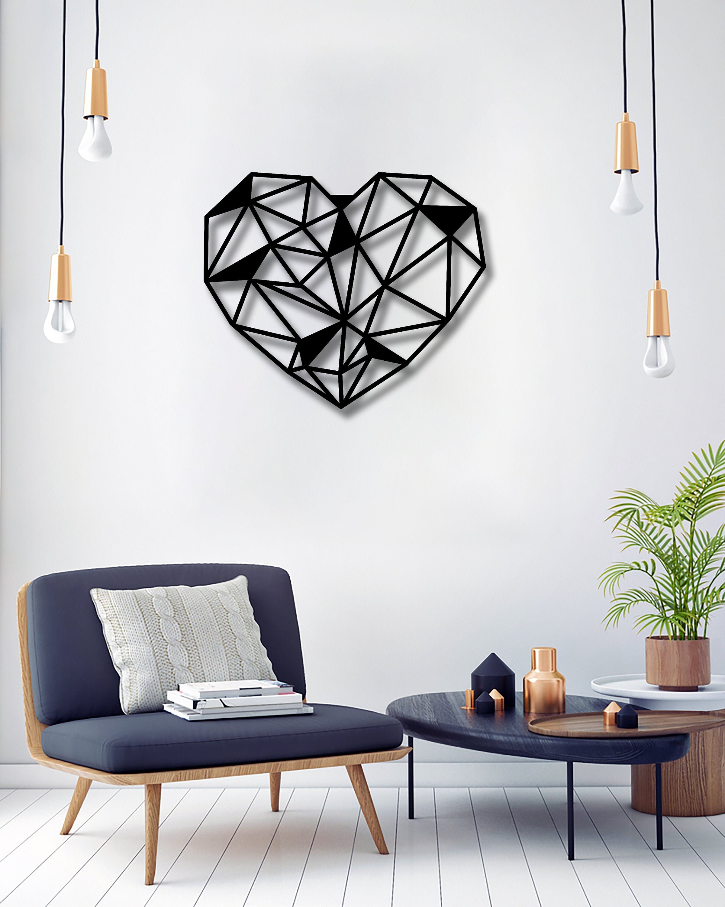 Metal Heart Metal Wall Decor Metal Wall Art Metal Sign Modern Etsy