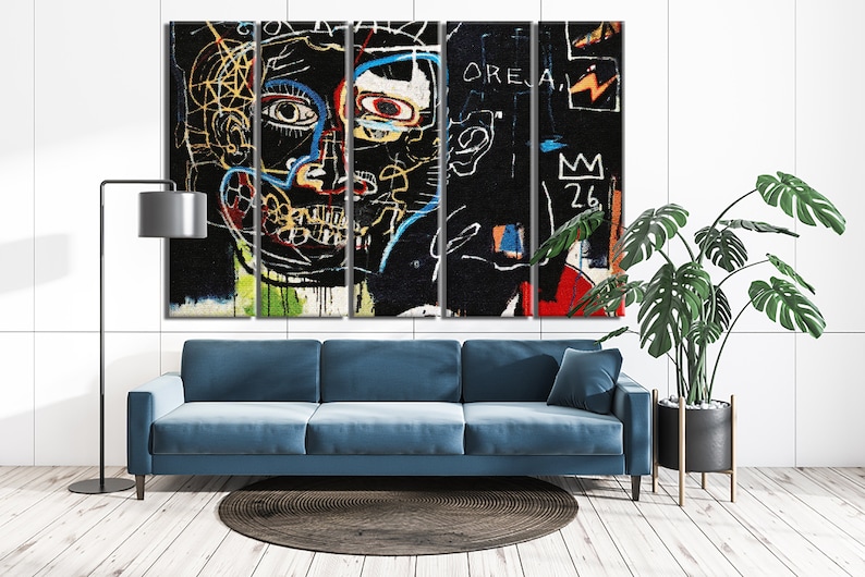 Graffiti art print Basquiat artwork Jean Michel Basquiat urban art Modern wall art Basquiat canvas Jean-Michel Basquiat Pecho Oreja