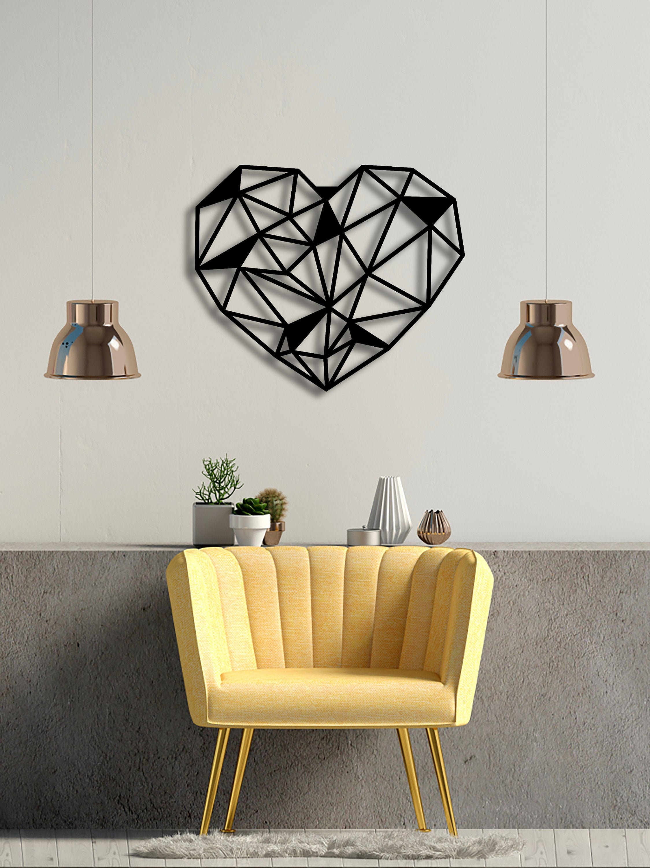 Metal Heart Metal Wall Decor Metal Wall Art Metal Sign Modern Etsy