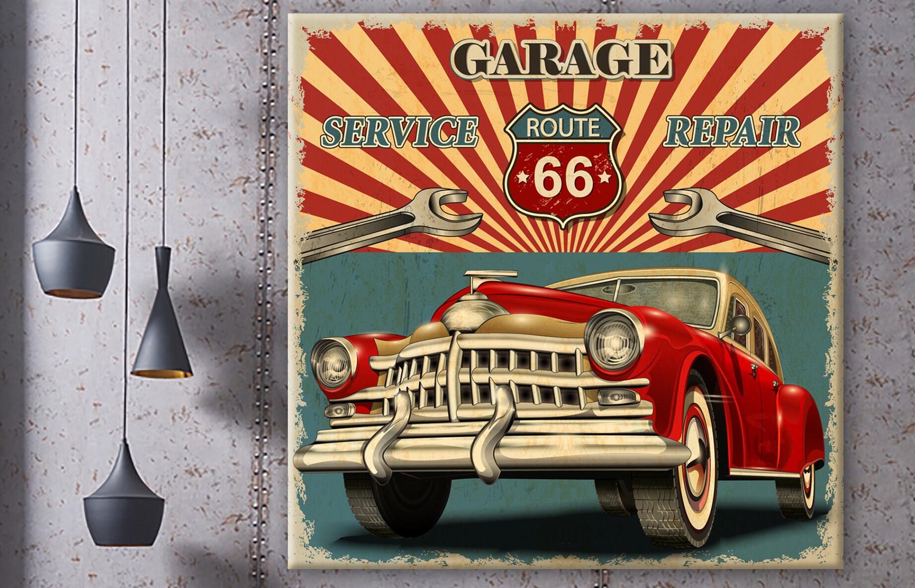 Vintage Garage Retro Printable Poster Canvas Stylish Coolest Etsy