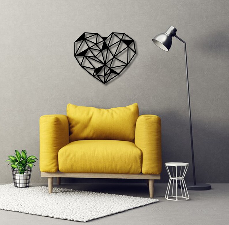 Metal Heart Metal Wall Decor Metal Wall Art Metal Sign Modern Etsy