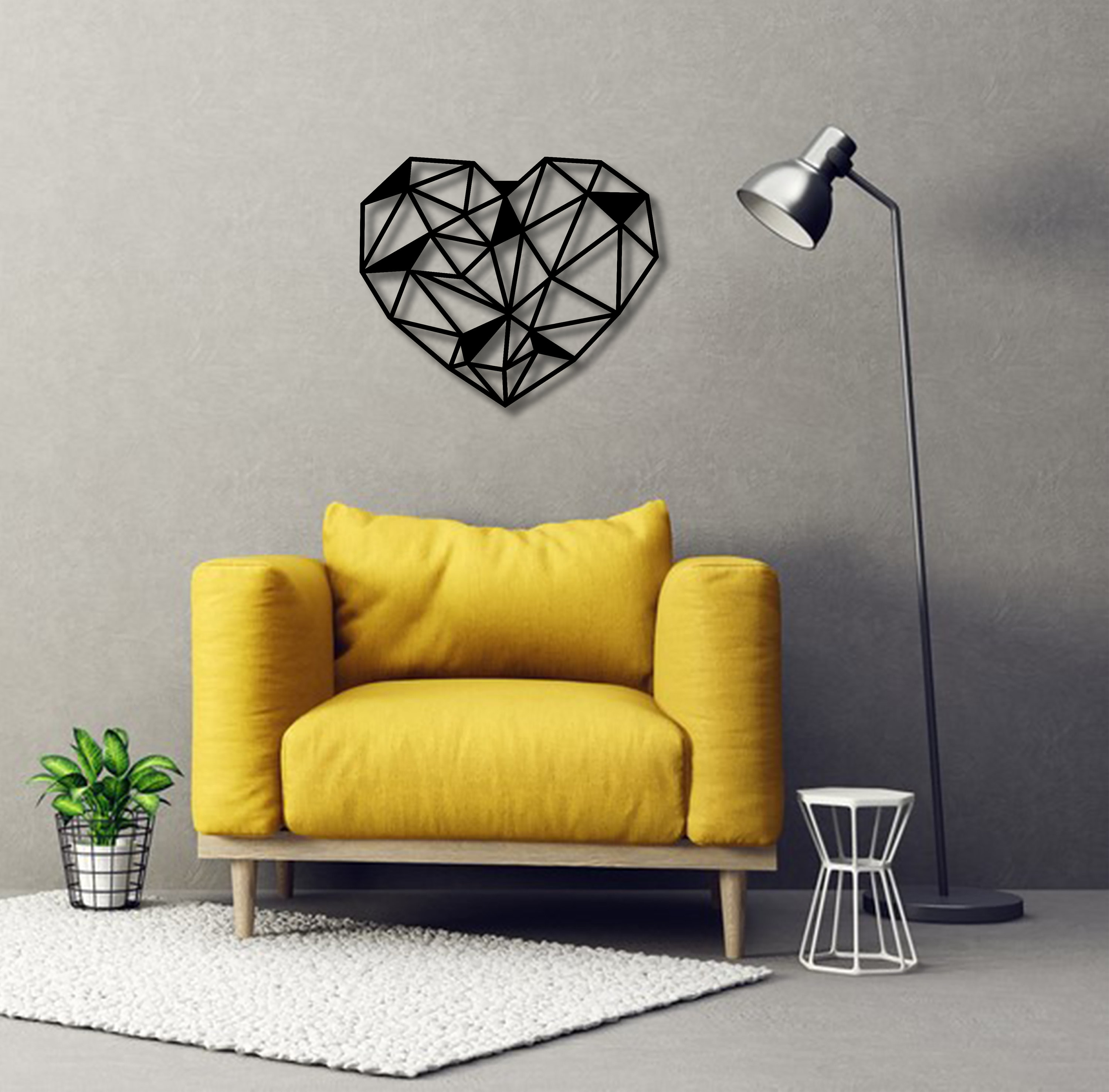 Metal Heart Metal Wall Decor Metal Wall Art Metal Sign Modern Etsy