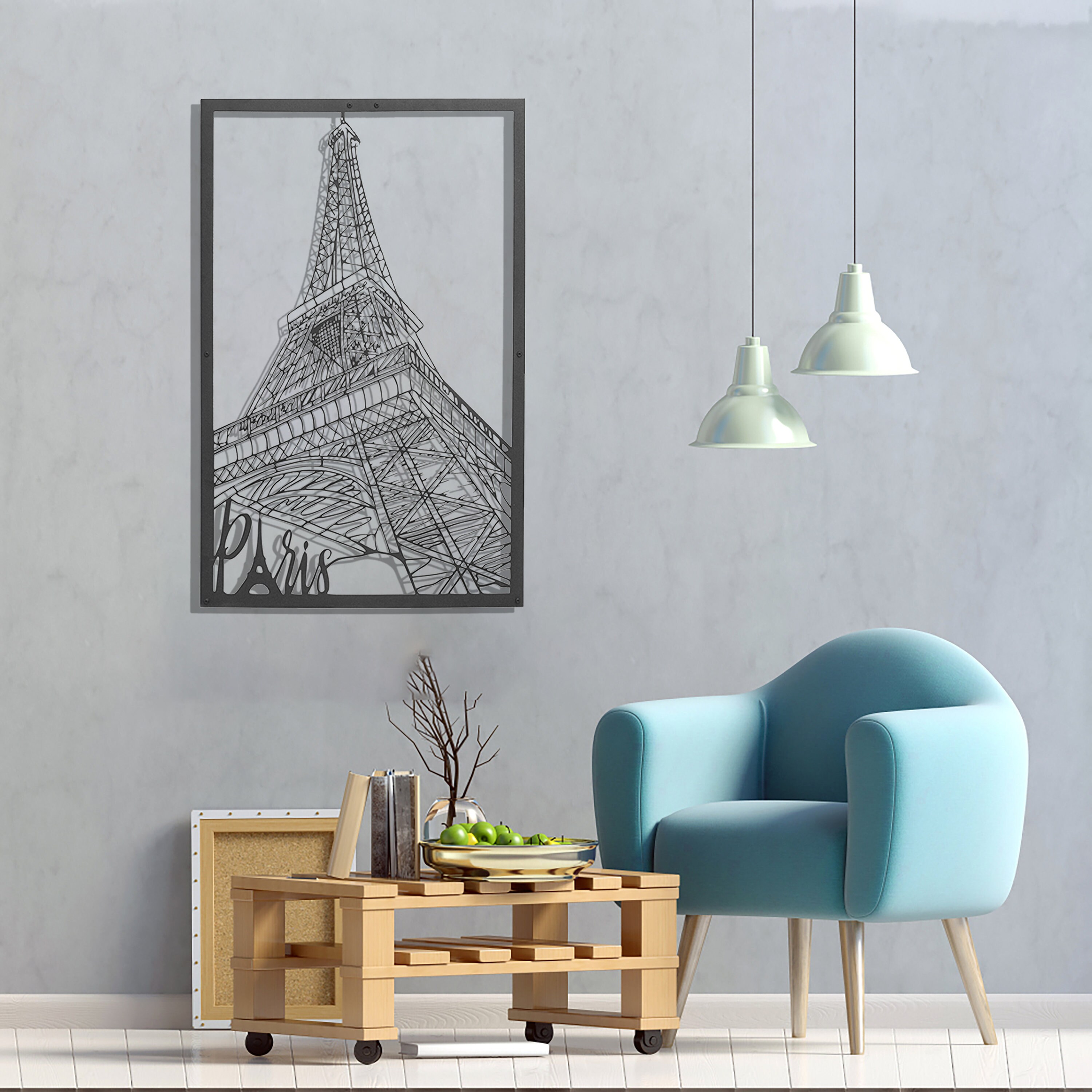 Eiffel Tower in Paris Metal Wall Art Metal Wall Decor Metal Etsy