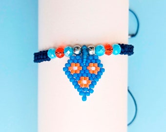 Pulsera de corazón con cuentas de mano, pulsera de corazón de cuentas de vidrio, pulsera de corazón hecha a mano Miyuki, pulsera de amor, regalos para los amantes, cuentas de Macrame