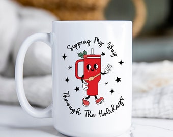 Trendy Christmas 15oz ceramic mug |  Christmas Gift | Gift for best friend