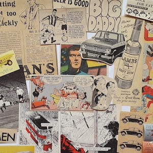 DIY-pakket voor heren, jongensthema vol vintage papier - ideaal voor het maken van je eigen kaarten Collages Junk Journal plakboeken | Kunst en ambacht (A)