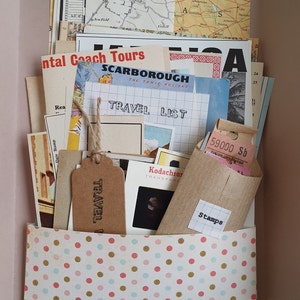 Confezione da 35 pezzi di effimeri viaggi nel mondo - Mappe, biglietti, cartoline, Junk Journal/Scrapbook/Decoupage/Avventure di vacanza! Collage, Arte e Artigianato (A)