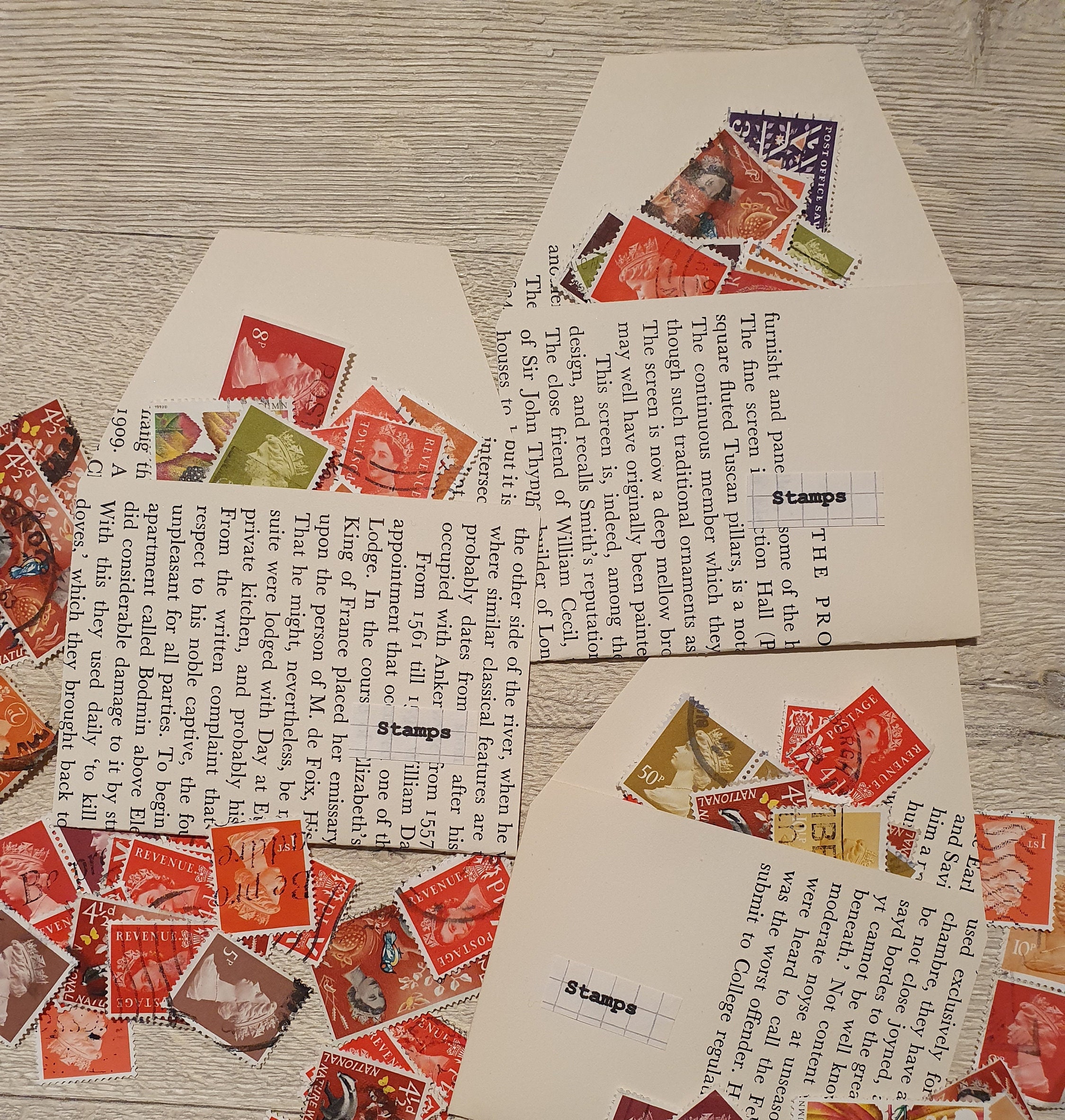 30 Vintage Colour Stamps. Used Postage off Paper UK| Fall Decoupage ...