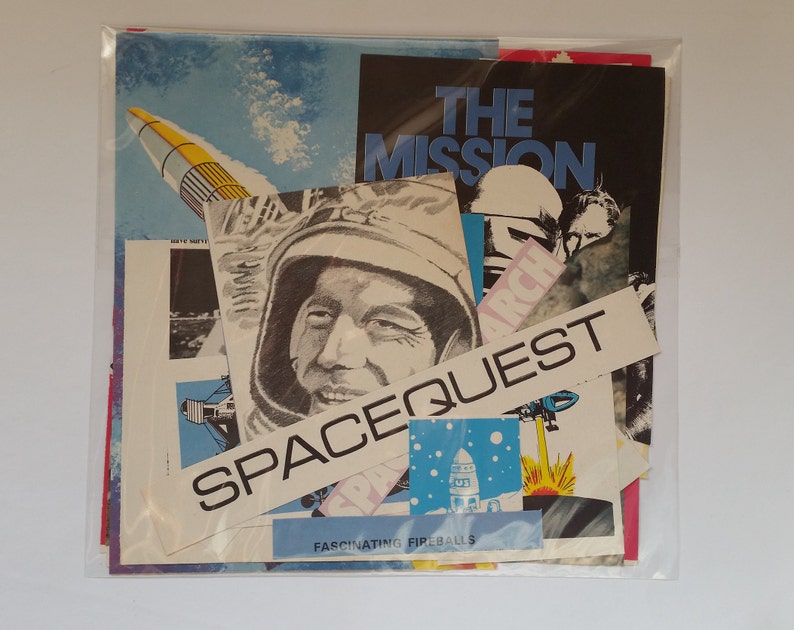 Scrap paper kit Scrapbook Astronaut Galaxy Junk Journal A Collage Celestial Moon Space Vintage Ephemera