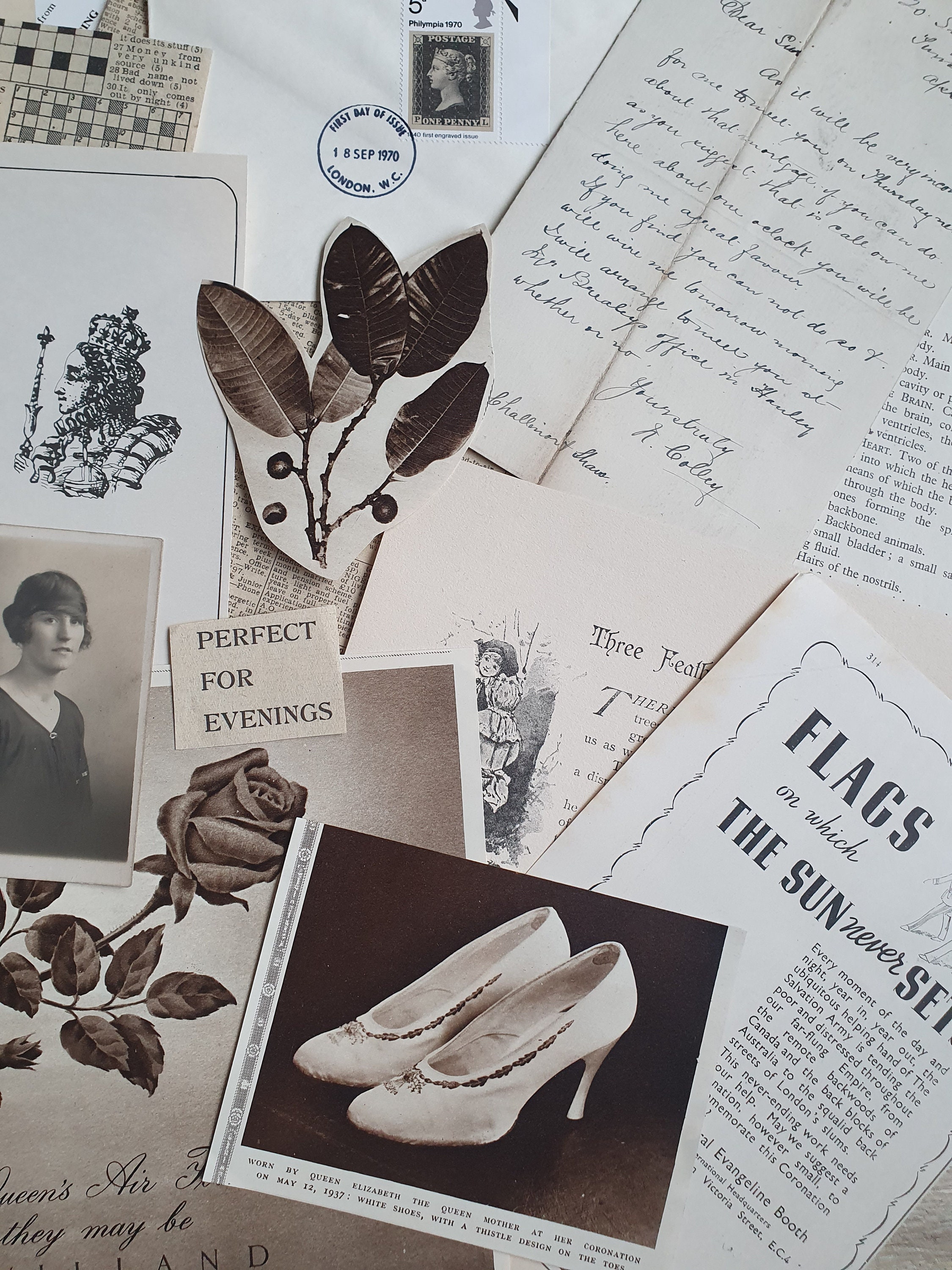 Sepia/neutral Toned Vintage Paper Ephemera Pack | Original 1890 ...