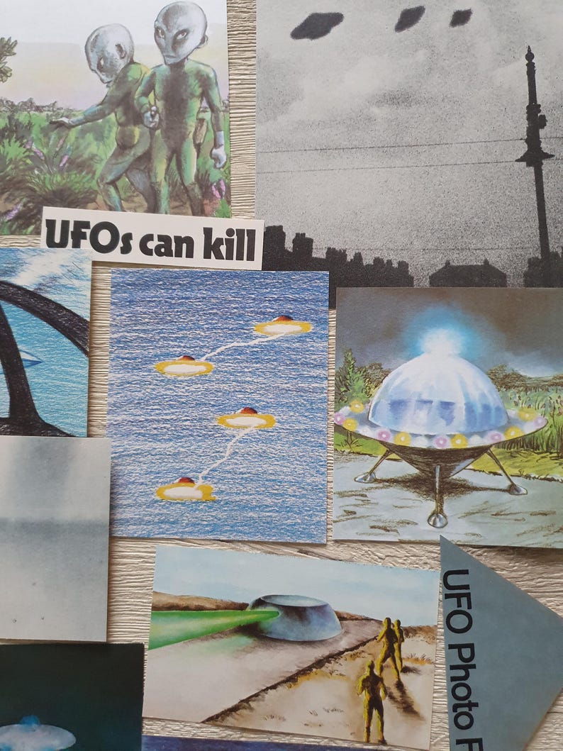 Vintage UFO & Alien Ephemera Pack: Spacecraft Collage Kit. 20 Pc. - Etsy