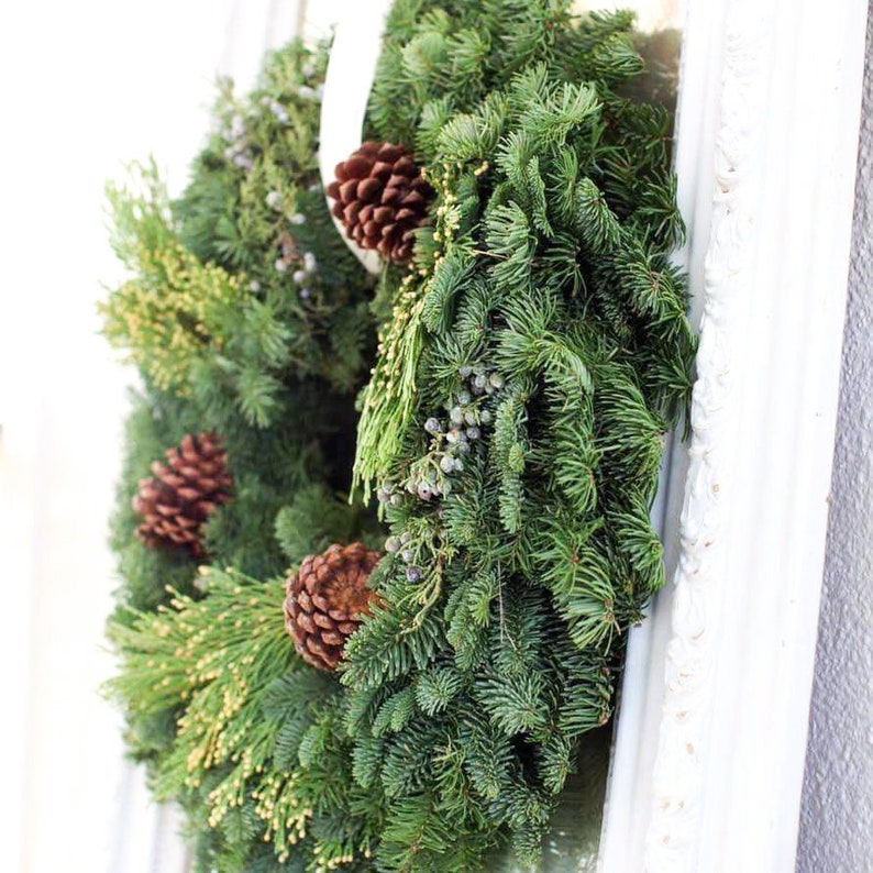 Traditional Fresh Christmas Wreaths From Oregon Real Etsy