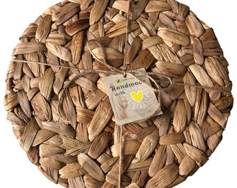 Hyacinth Charger Plates: 13-inch Boho Rustic Table Decor