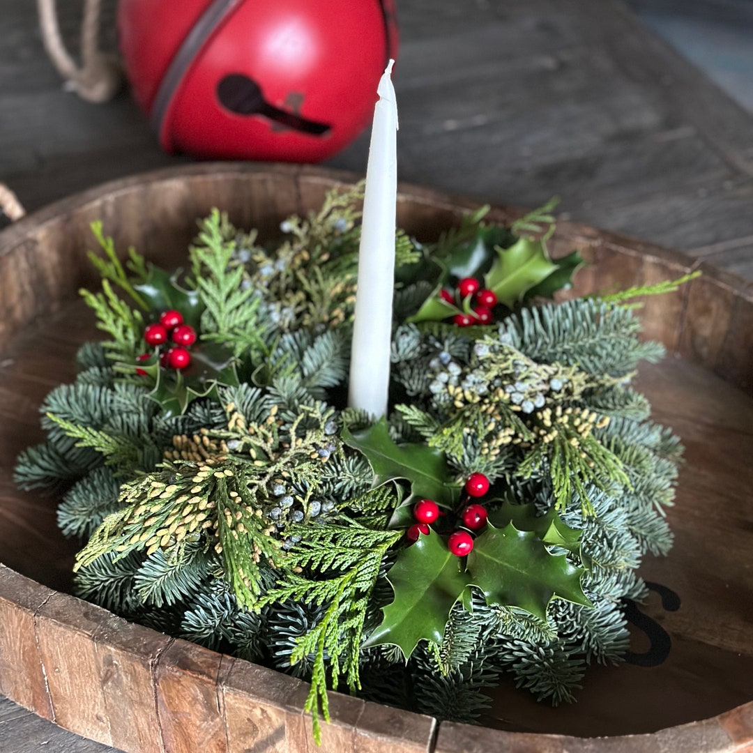 Live Christmas Centerpiece for Dining Table Small Christmas Wreath for