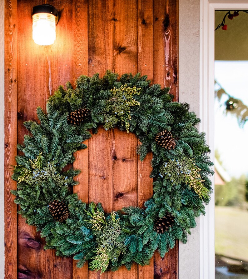 Traditional Fresh Christmas Wreaths From Oregon Real Etsy