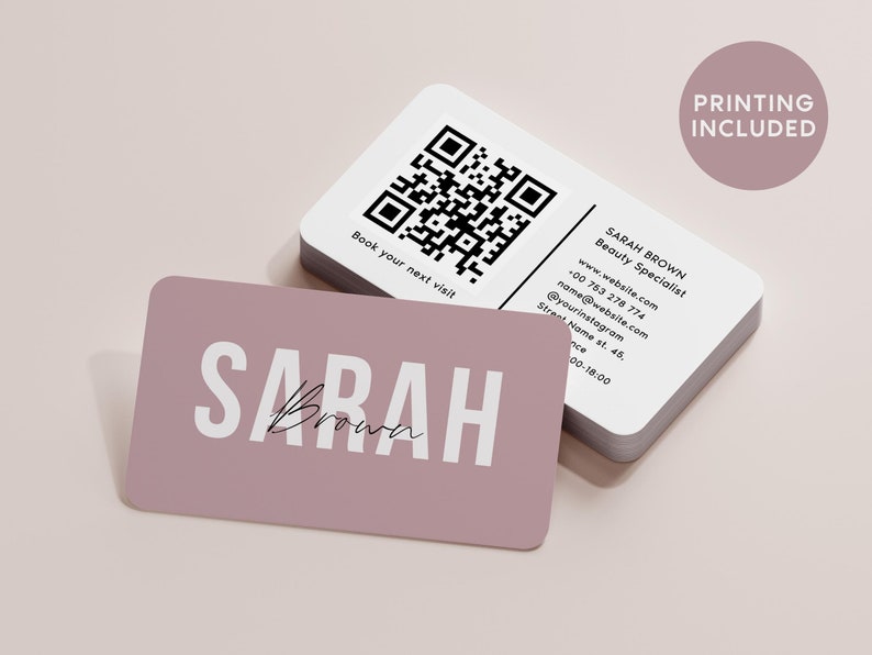 1001000 Business Cards With QR Code Printed Business Cards Etsy