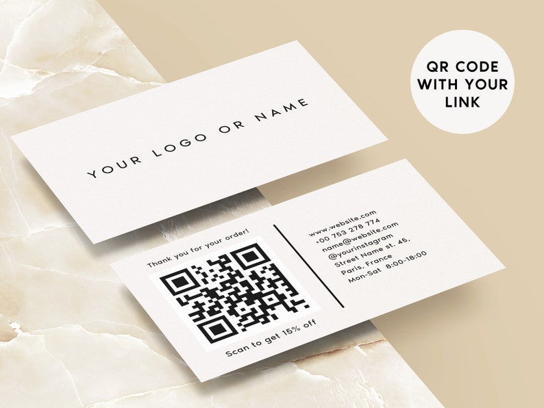 1001000 Business Cards With QR Code Printed Business Cards Etsy